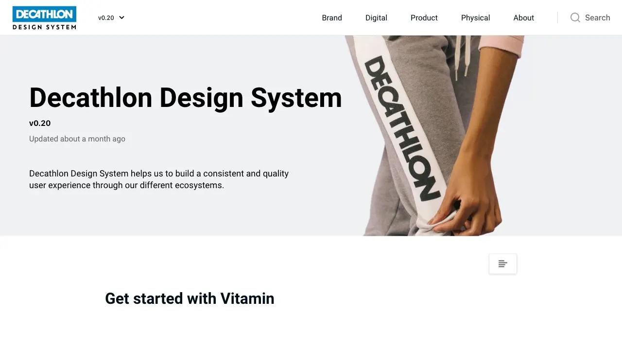 Front page screenshot of Decathlon Design System