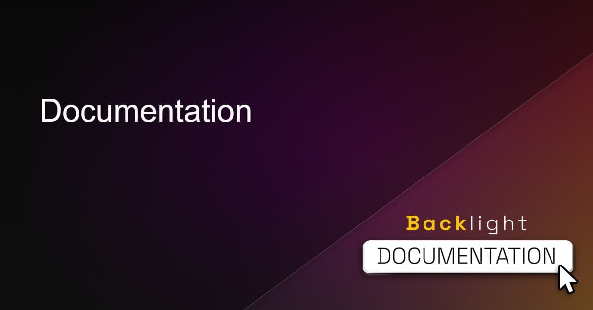Documentation backlight dev documentation