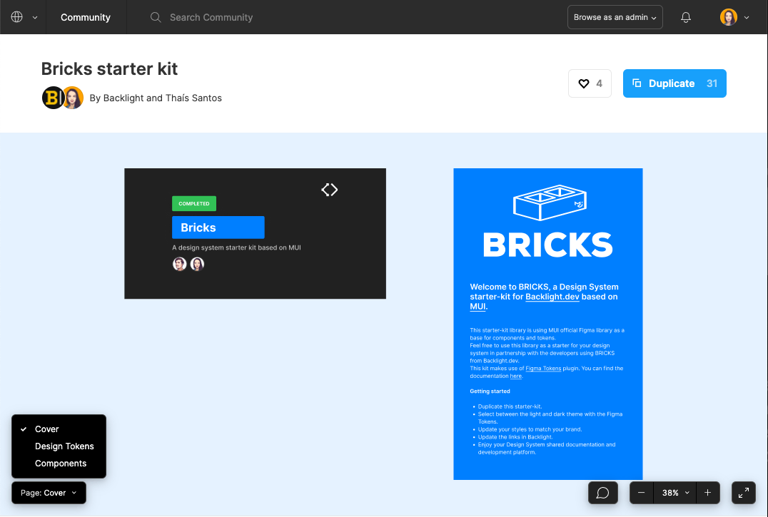 Screenshot of Bricks Figma Library