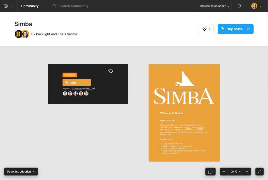 Screenshot of Simba Figma Library