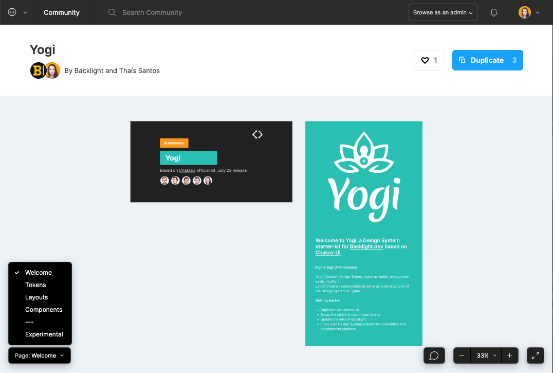 Screenshot of Yogi Figma Library