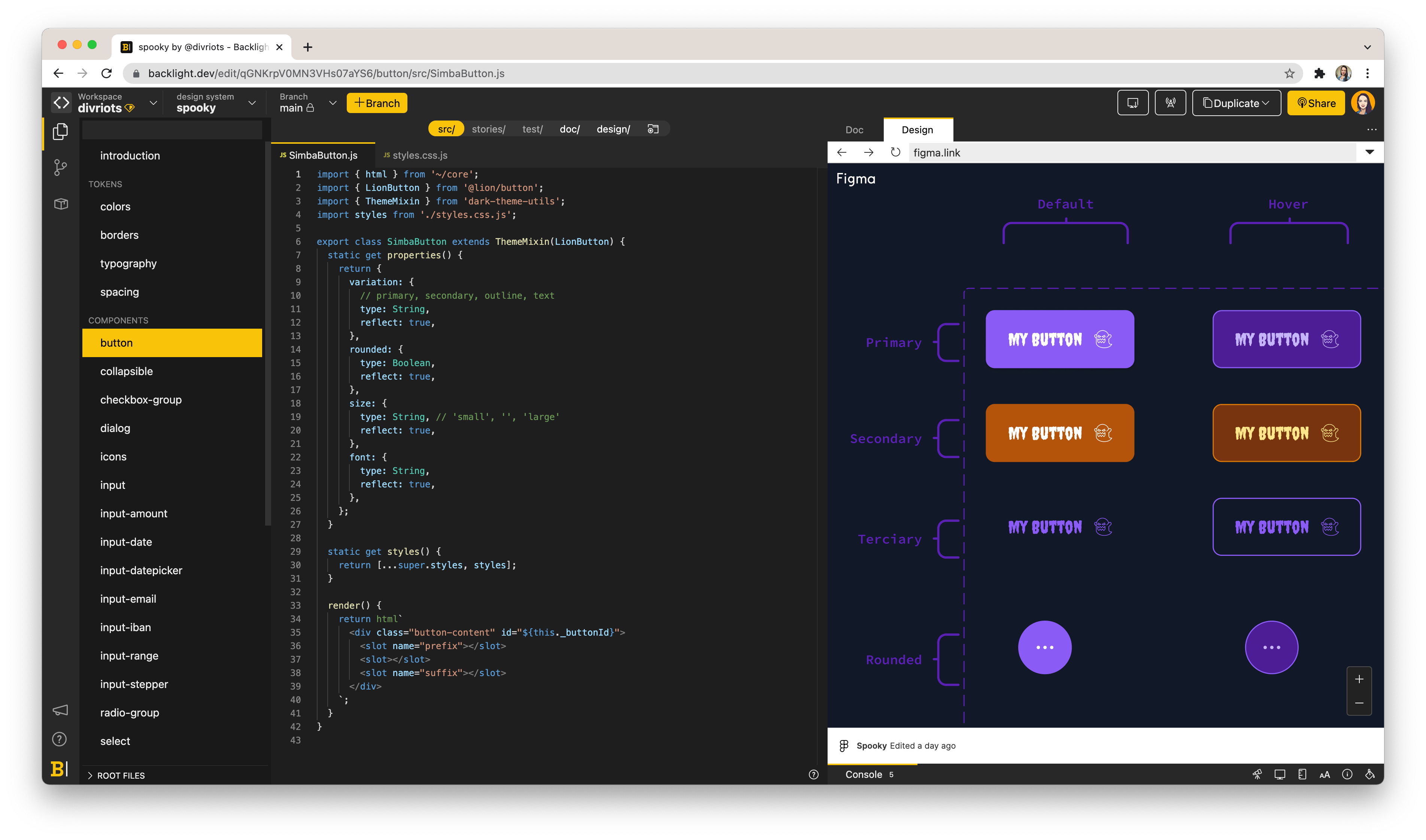 Screenshot of Figma embed inside backlight