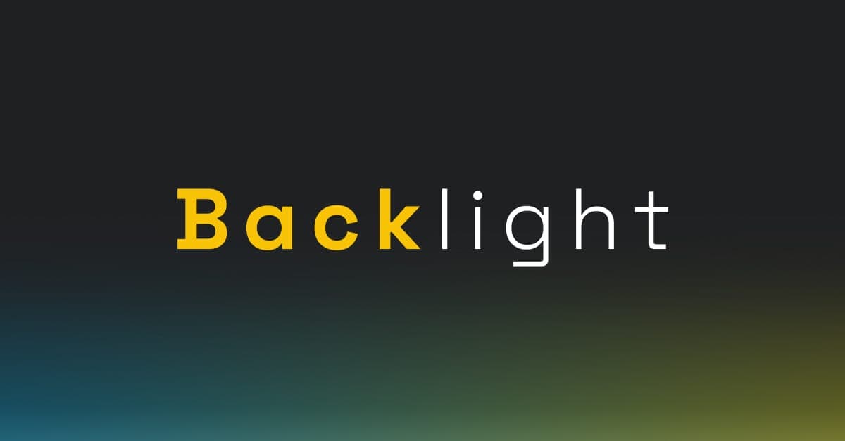 Backlight logo on dark gradient.