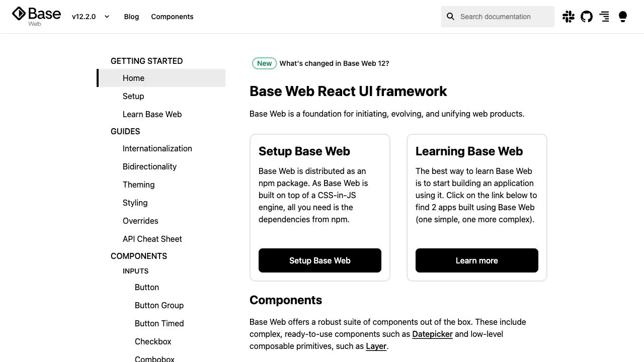 Screenshot of Base Web