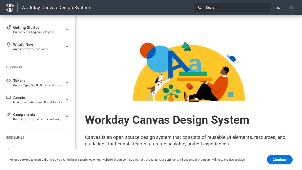 Front page screenshot of Canvas