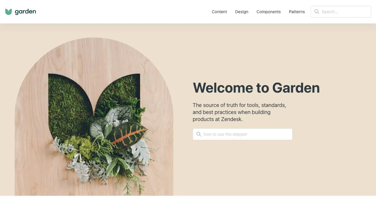 Front page screenshot of Garden