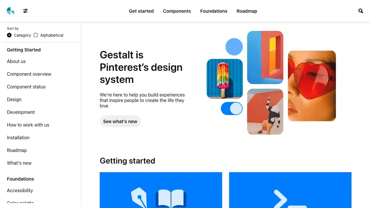 Front page screenshot of Gestalt Design System