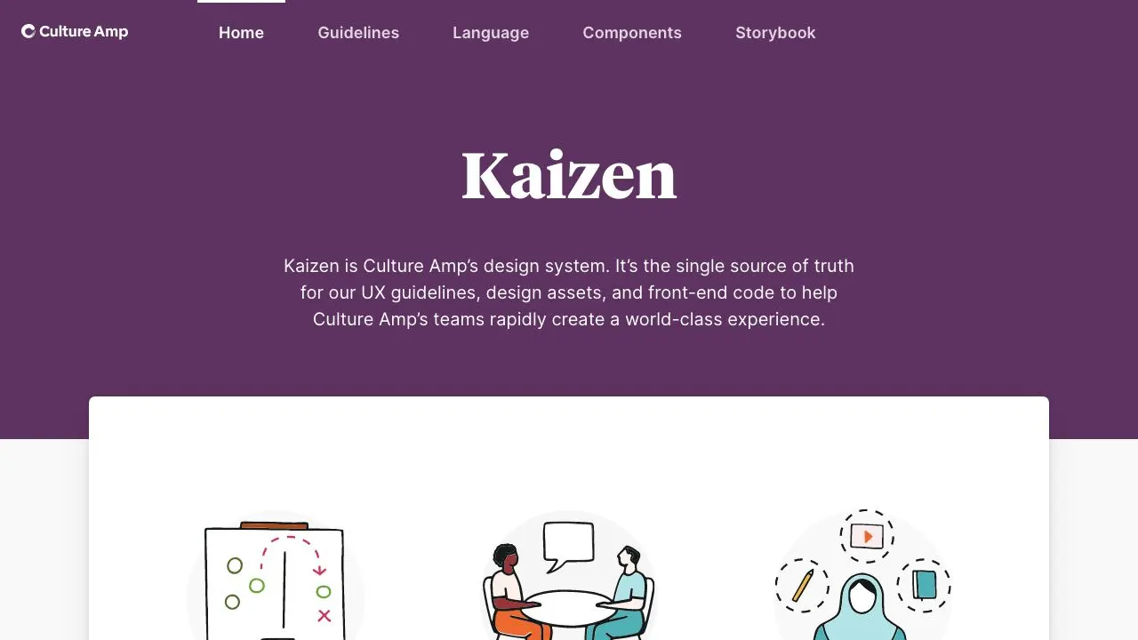 Front page screenshot of Kaizen