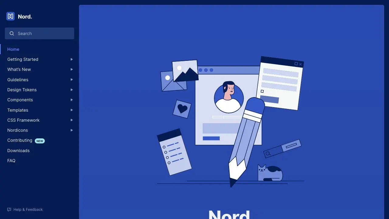 Front page screenshot of Nord Design System